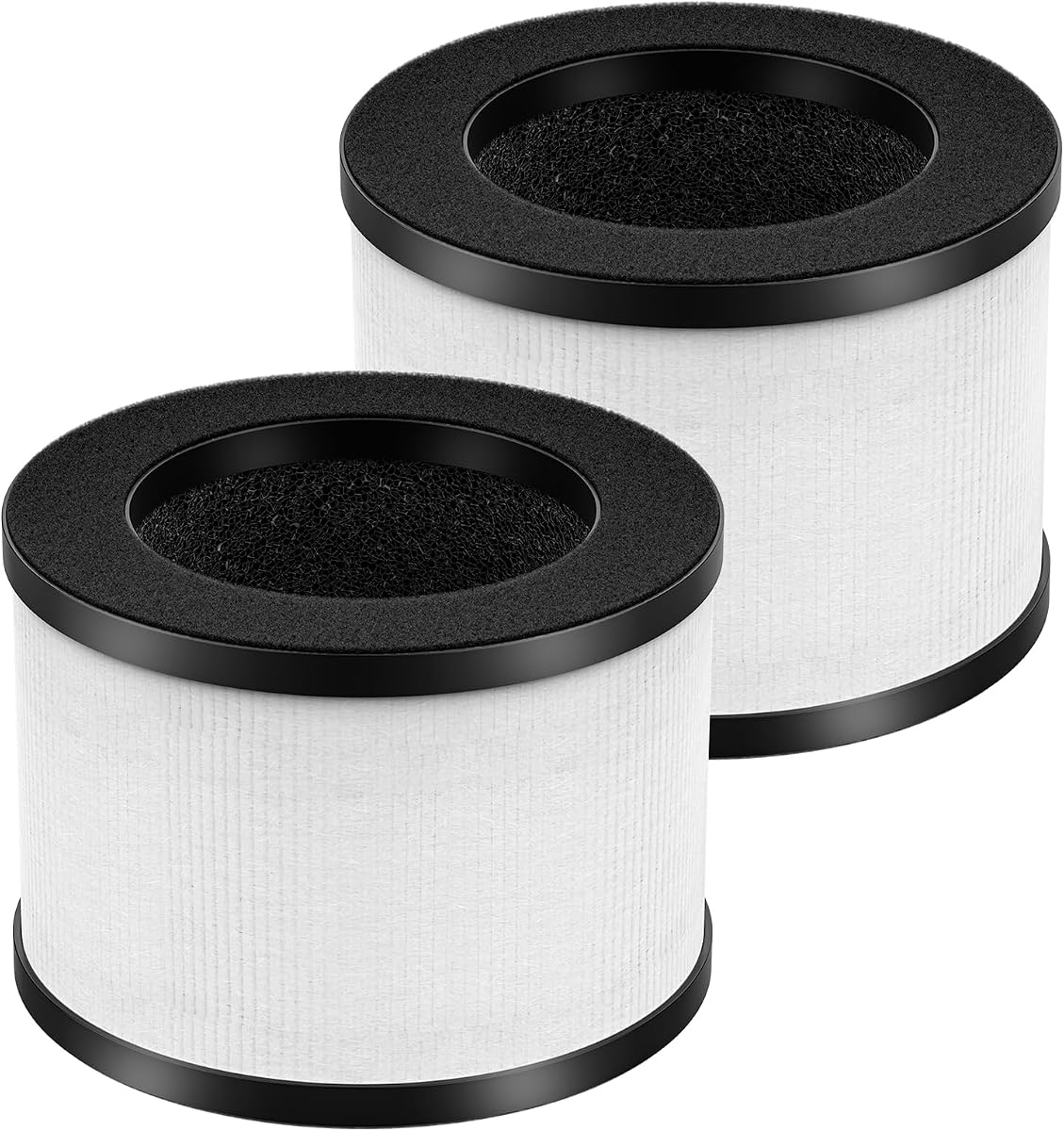 2 Pack TZ-K1 Replacement Filter for FreAire KN6391, for VOOPNU DH-JH12 | for ToLife TZ-K1, for MK-01 MK-06, MJ012H, 3-in-1 Filter Replacement for Smoke Pollen, White