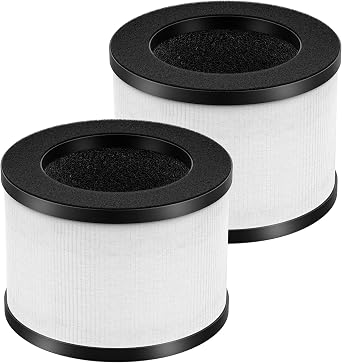 2 Pack TZ-K1 Replacement Filter for FreAire KN6391, for VOOPNU DH-JH12 | for ToLife TZ-K1, for MK-01 MK-06, MJ012H, 3-in-1 Filter Replacement for Smoke Pollen, White