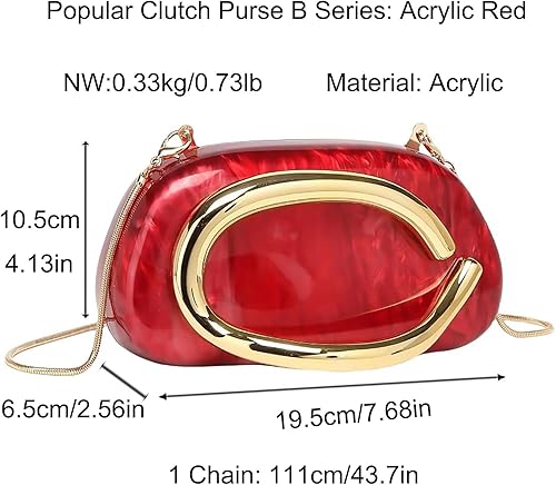 Vista 12 de Bolso cruzado de cadena de moda para mujer, bolso de hombro, bolso de mano acrílico para boda, bolso de noche de concha, clutch formal Un mármol