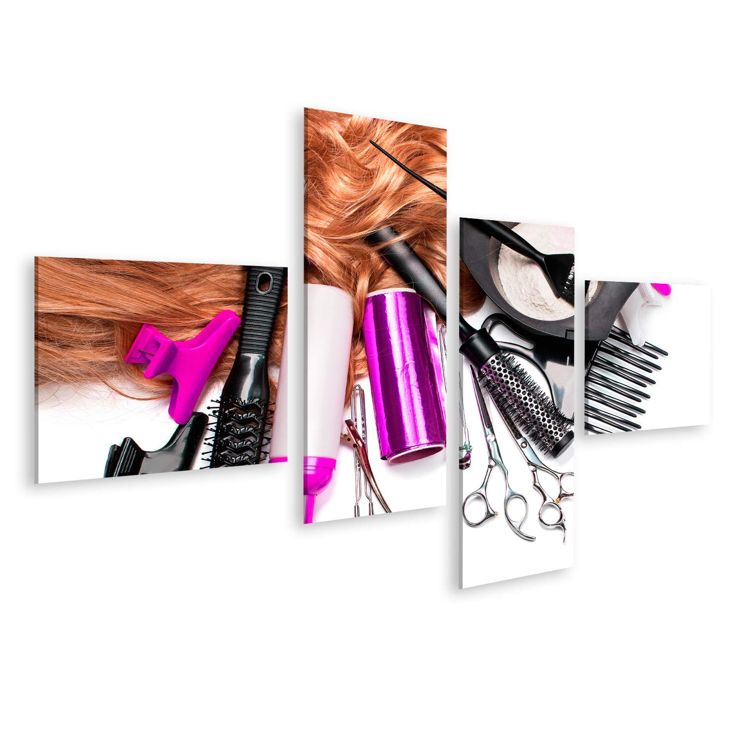 islandburner Cuadro Moderno en Lienzo Peluqueria Accesorios Tinte Fondo Blanco Cuadros Decoracion Cocina Salon
