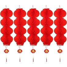 5 Pcs Chinese New Year Decorations, Chinese Lantern, Lanterns, Suitable for Cultural Celebrations, Party Decor,Weddings, Parties and Holiday Decorations [Energy Class A]