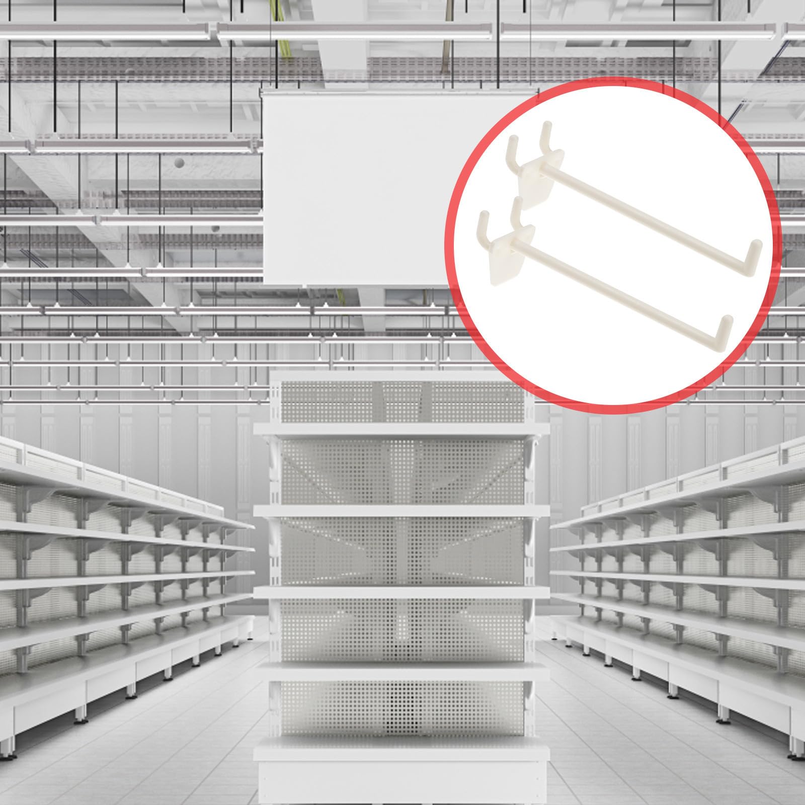 Tofficu 100 Pezzi Ganci per Pannelli Forati in Abs Design per Appendere Attrezzi e Organizzare Pareti in Cucina e Negozi