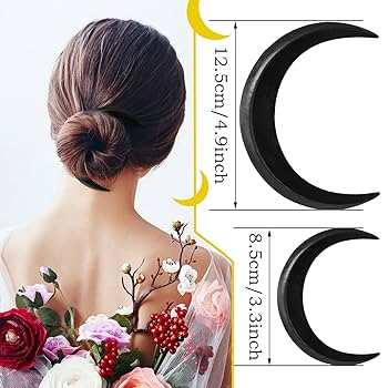 Moon Plate Hair Fork（silver） Waning Crescent Moon Hair Fork in Silver