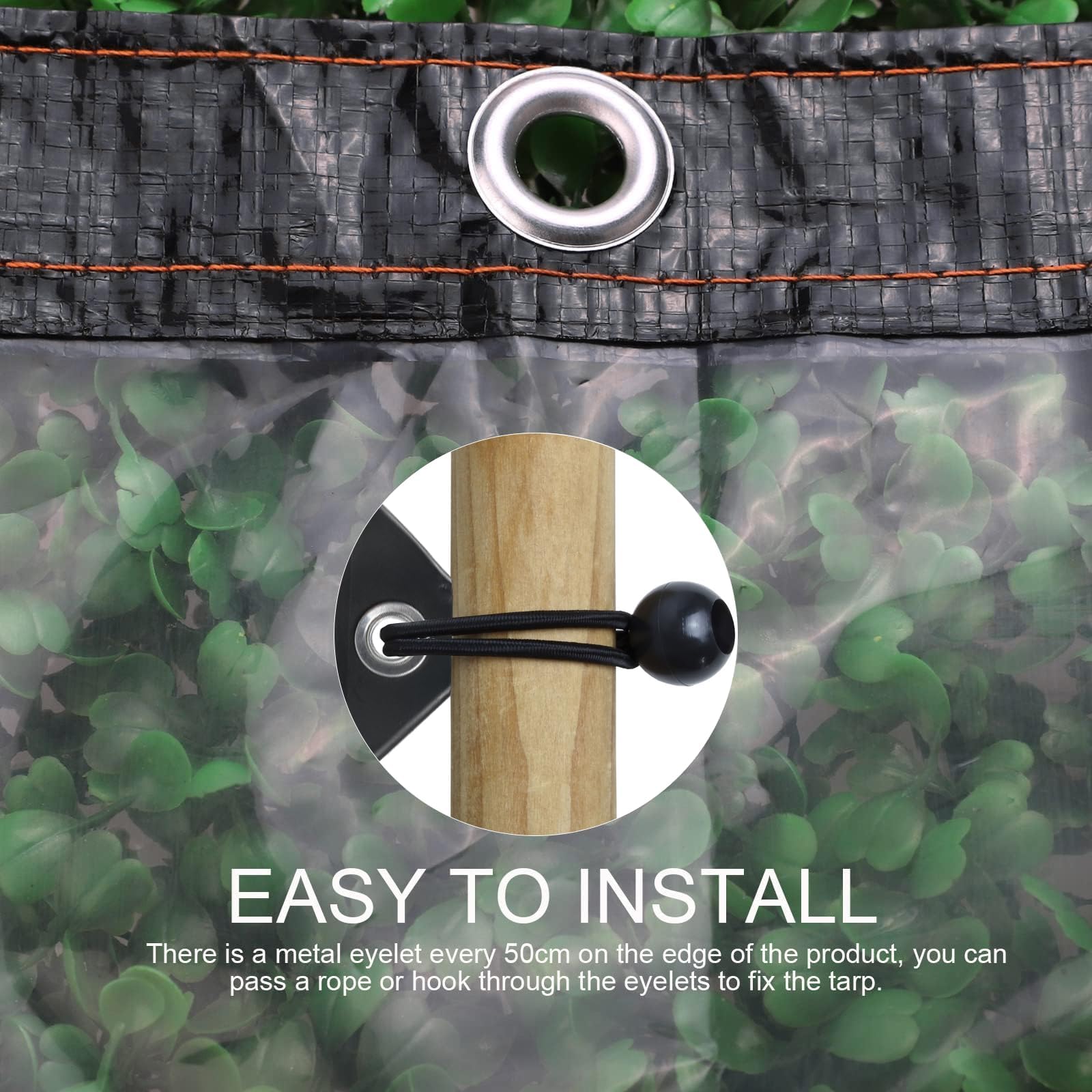 Telo Impermeabile Trasparente 2x2m | Con Occhielli E Corde | Per Esterno | Protezione Da Pioggia E Vento - Foto 3