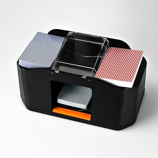 Automatischer Kartenmischer, elektrische Kartenmischmaschine mit 2000 mAh Akku, leiser Betrieb, für 2 Kartensätze, kompatibel mit Poker, Bridge, Rommé, Skat
