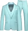 MOGU Men 3 Piece Suit Slim Fit Wedding Tuxedos Formal Prom Suits