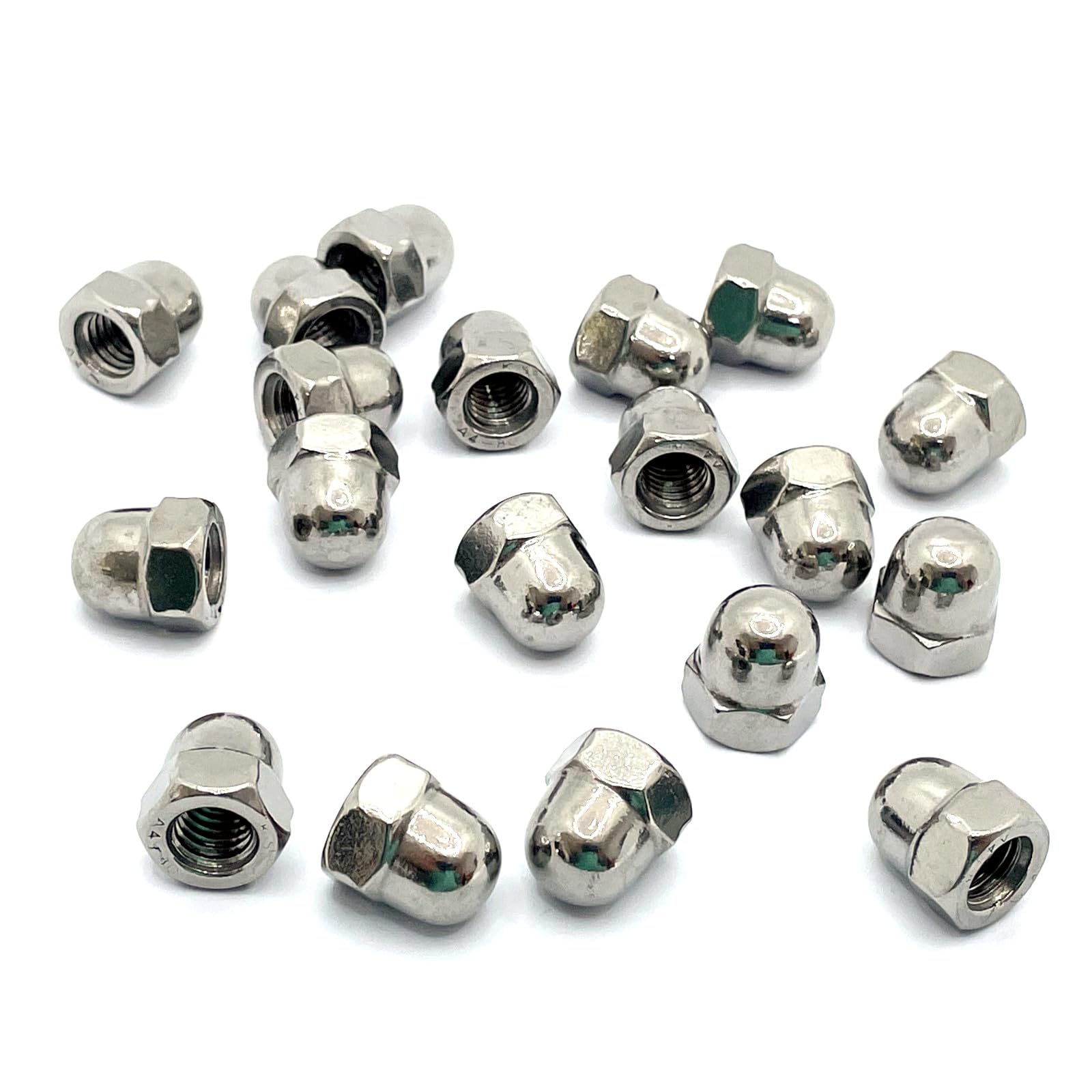 M8 Dome Nut DIN1587, A4 (316) Stainless Steel (Pack of 20), M8(A4), Pk20