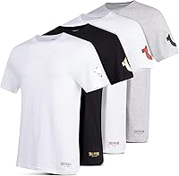 True Religion Men's 4-Pack Lightweight 100% Cotton Crewneck Undershirts - Soft, Breathable Everyday Essentials
