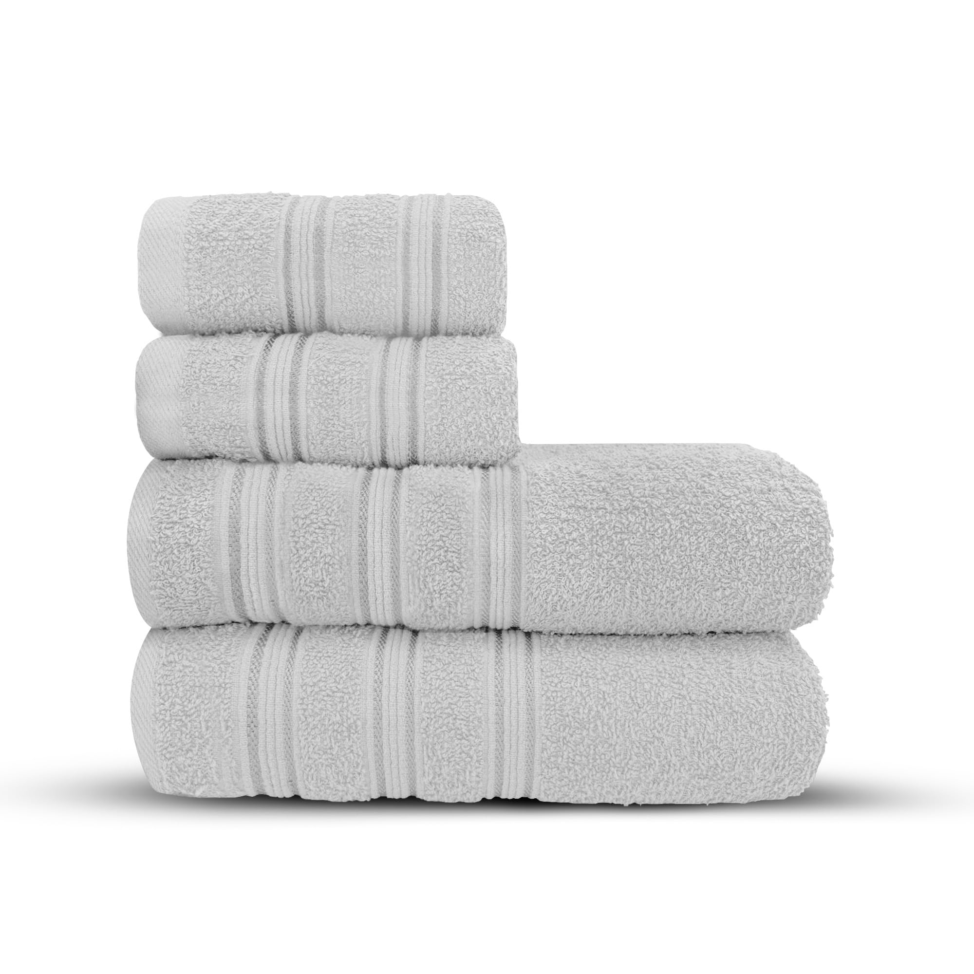 Velosso 4 Pce Hampi Towel Bale Set Luxuriously Soft, Highly Absorbent 100% Combed Ring Spun Cotton, Oversized Thick 2 Hand Towels and 2 Bath Towels, Premium Towels Spa & Hotel (White)