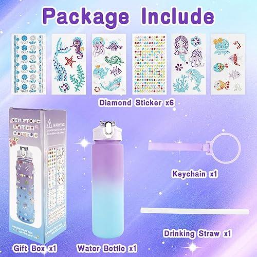 Miniatura 3 de Decora tus propios kits de botellas de agua para niñas, regalo de cumpleaños para niñas, regalos para niñas de 4 a 12 años, botella de agua para