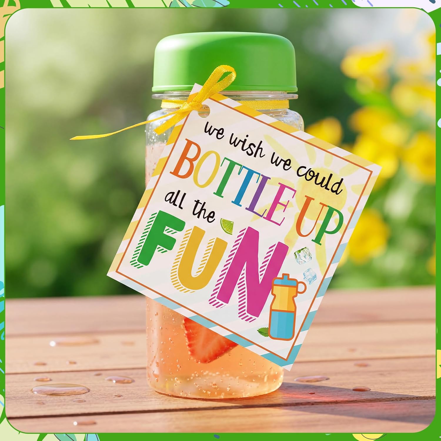 24 Set Water Bottles Bulk with Card 12 oz End of School Year Student Gifts from Teacher Summer Graduation Gifts Cards for Summer School Classroom Prizes Party Supplies