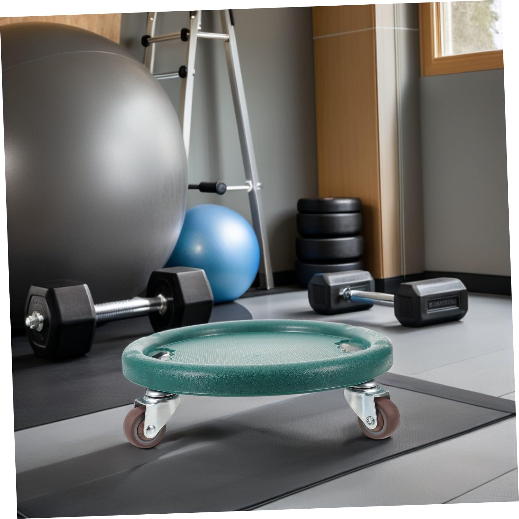 Disco Fitness Addominale Ruote Stabile con Ruote Omnidirezionali per Allenamento Core e Tonificazione Completa Corpo Attrezzo Portatile per Esercizi Addominali e Potenziamento