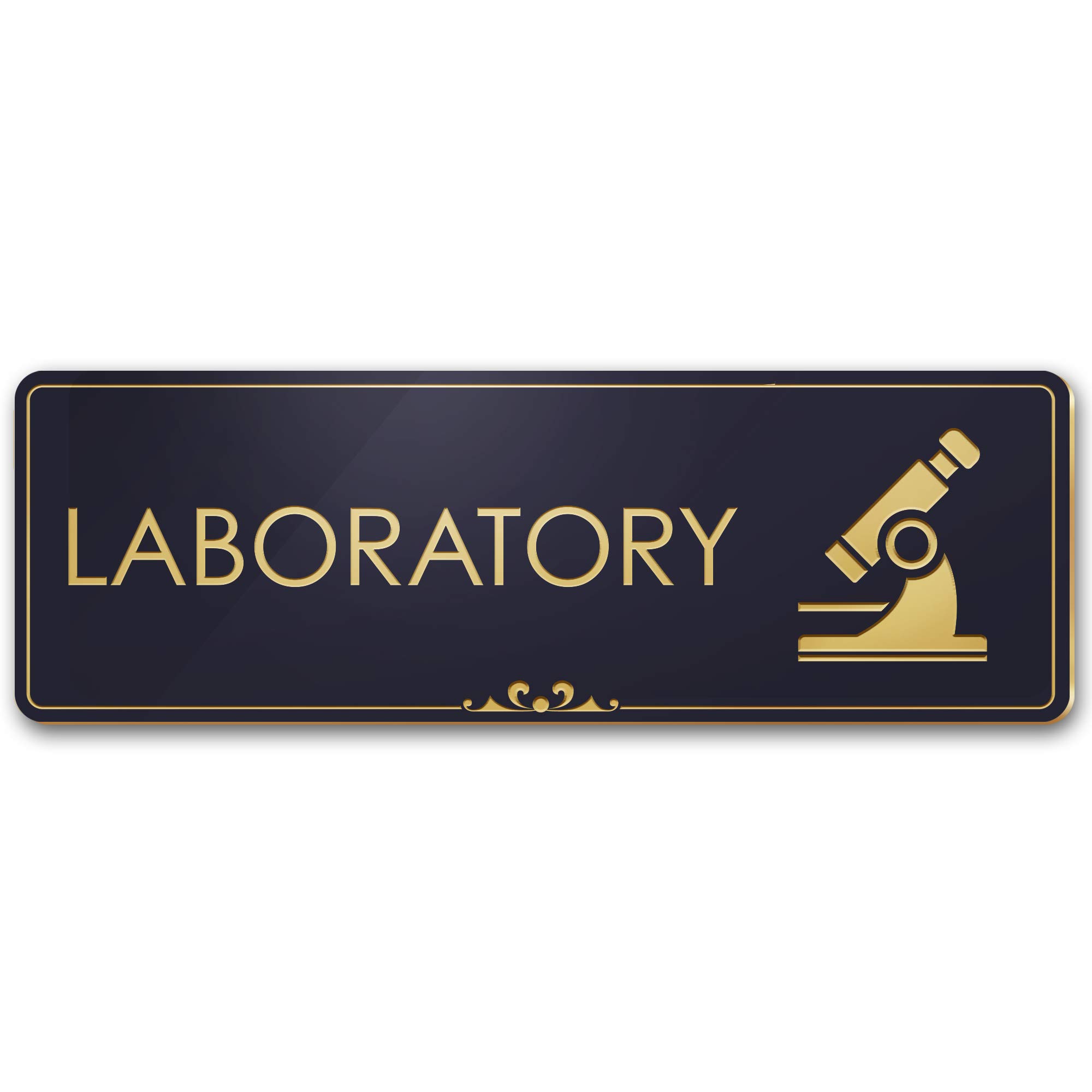 Laboratory Sign Access Restricted Lab Sign Testing in Progress Sign, Black/Gold, Engraved, 3" x 9", Fade Resistance, Indoor/Outdoor Use, USA MADE By My Sign Center