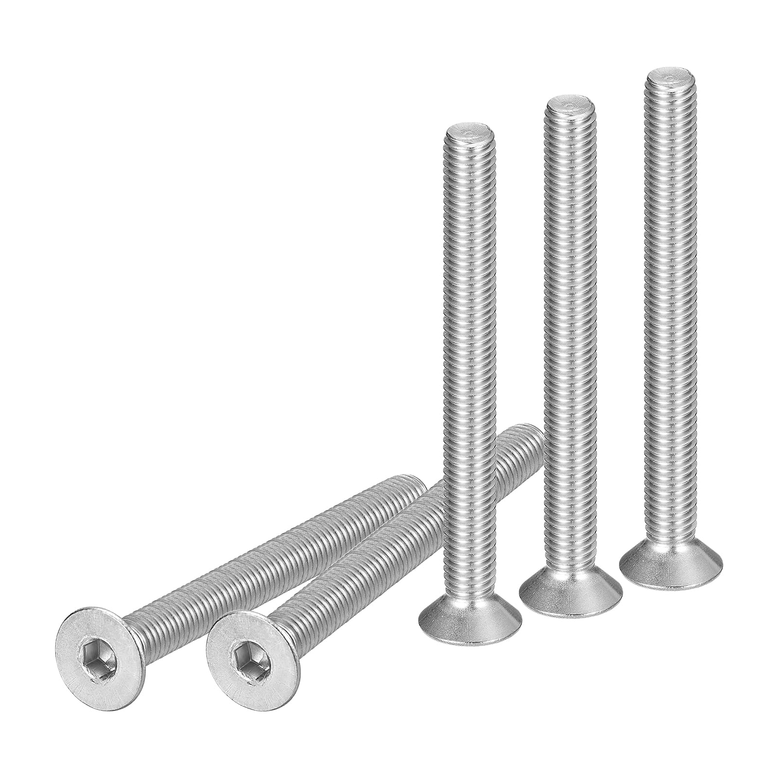 DTGN M8-1.25 x 80mm Flat Head Socket Cap Screws, 10 Pack 304 Stainless Steel Hex Socket Flat Head Screws, Full Thread