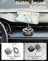 Vista 3 de UBeesize 2025 Upgraded 360° Magsafe Vacuum Magnetic Car Phone Holder [108+LBS Strongest Suction&3000gf Dual-Lock Nano Gel] Dashboard & Windshield