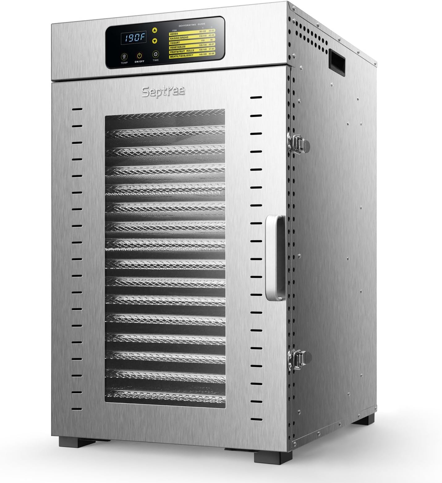Commercial Food Dehydrator 18 Trays, 2000W Large Capacity 34.42ft² Food Dryer Machine for Jerky, Meat, Fruit, Herbs, Full Stainless Steel Industrial Dehydrater Biltong Maker