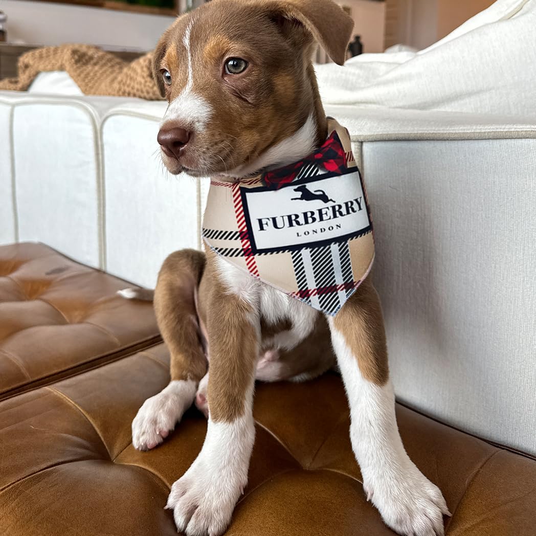 Dog Bandana Furberry Designer Fashion Clothes Scarf Kercheif For