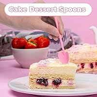 Vista 6 de VEIREN 100 cucharas de plástico desechables en forma de corazón envueltas individualmente, degustación de muestras para servir postre para pasteles