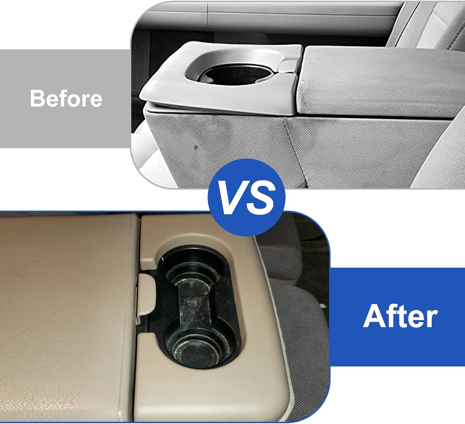 Center Console Cup Holder Armrest Replacement Pad Compatible with Ford F250 F350 F450 F550 1999-2010 Brown(Hard Plastic NOT Padded)