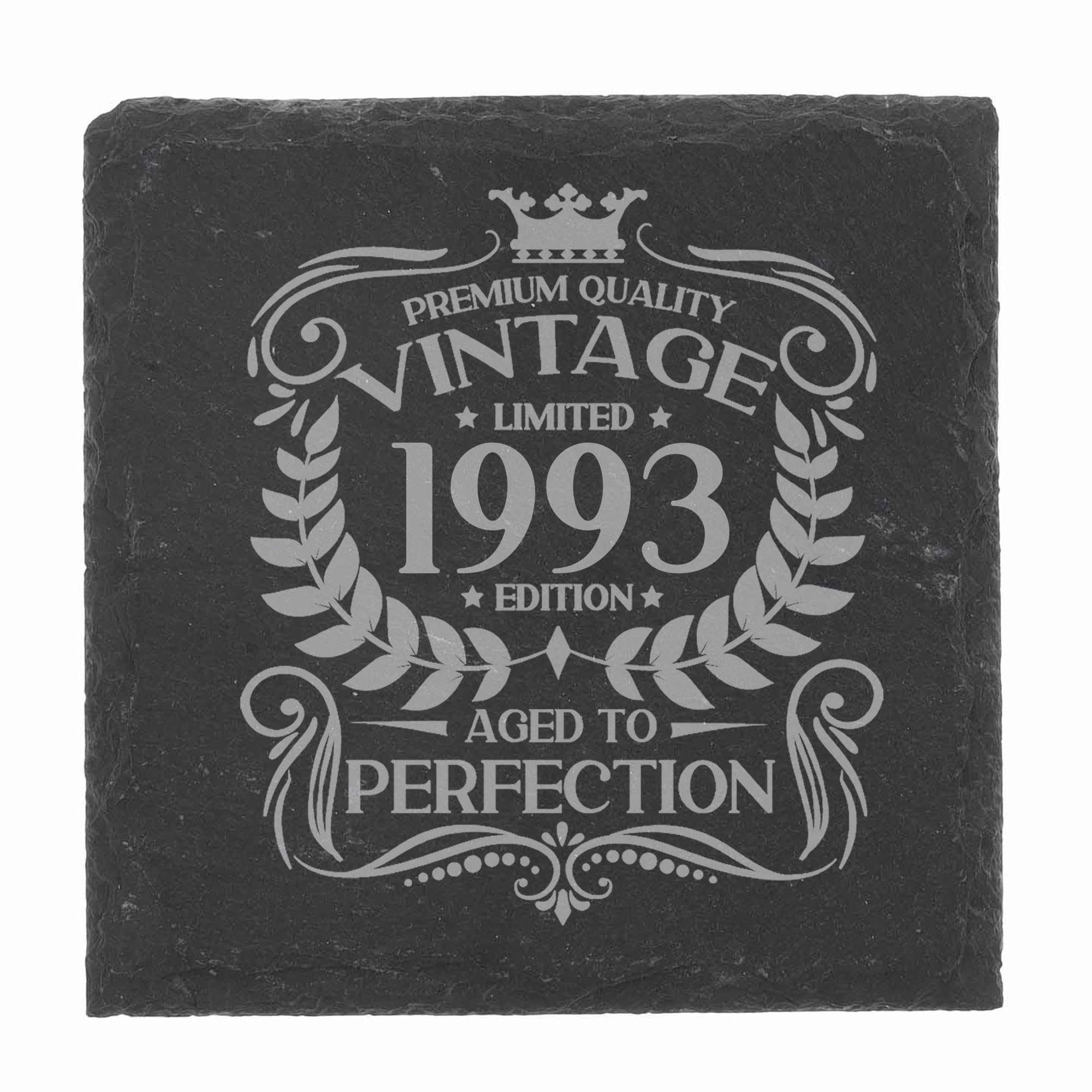 80th Birthday Gift for Men Vintage 1946 Aged to Perfection Engraved Slate Coaster Present for 80 Year Old Etched Natural Slate Placemat (Round Slate) — view 195