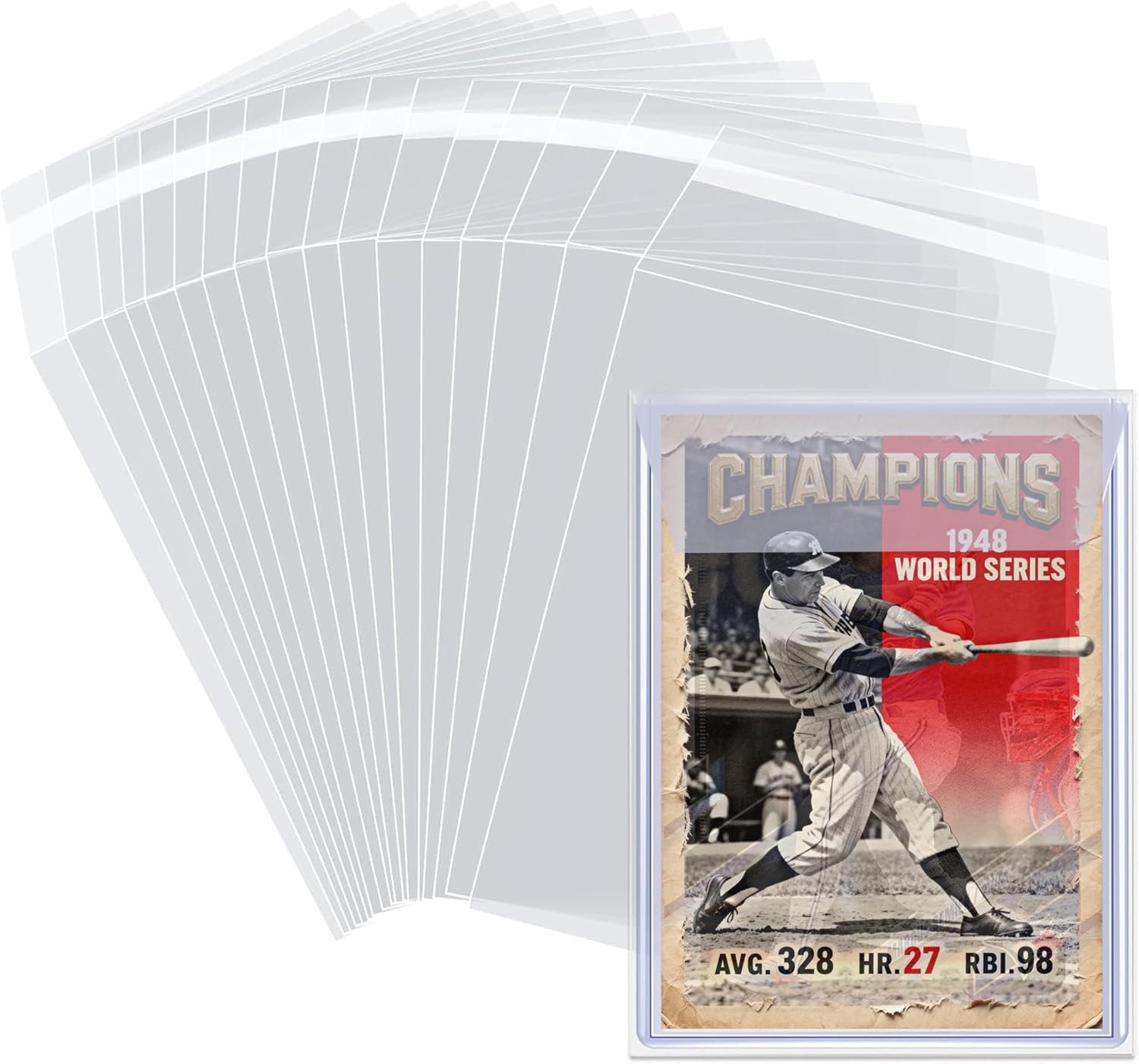 Top Loader Sleeves 1000 Pack, Resealable Team Bags for 35-75PT Rigid Top Loader Card Holders - Penny Sleeves for 3"X4" Top Loaders Trading Card