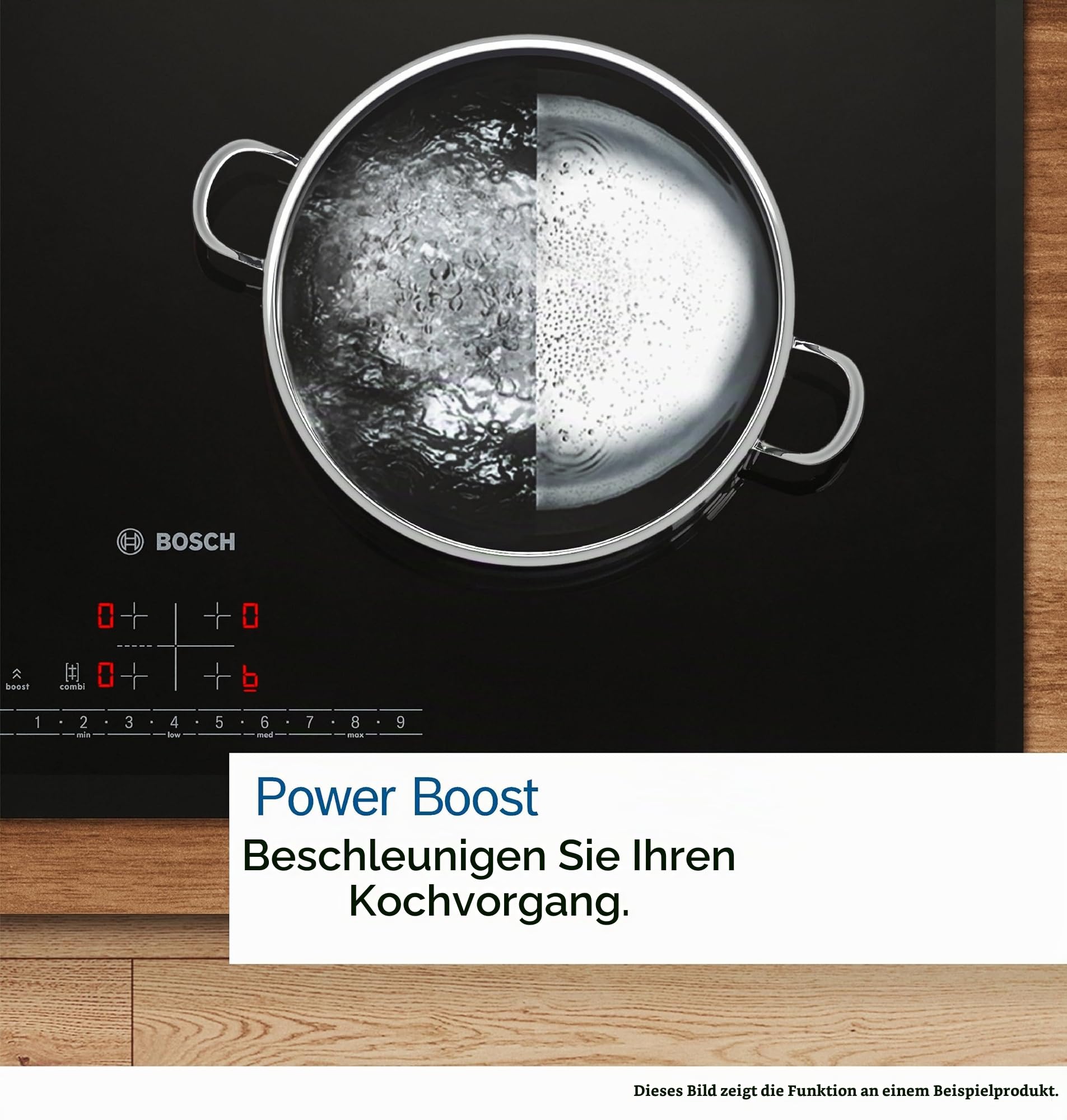 Bosch Einbauherd-Set HND617LS67, Serie 6 Einbau-Herd 60 cm mit Backwagen, Reinigungshilfe und 3D-Heißluft HEB517BB4, Serie 4 Induktionskochfeld 60 cm mit Rahmen, Combi Zone, Herdgesteuert, NVQ645CB6E