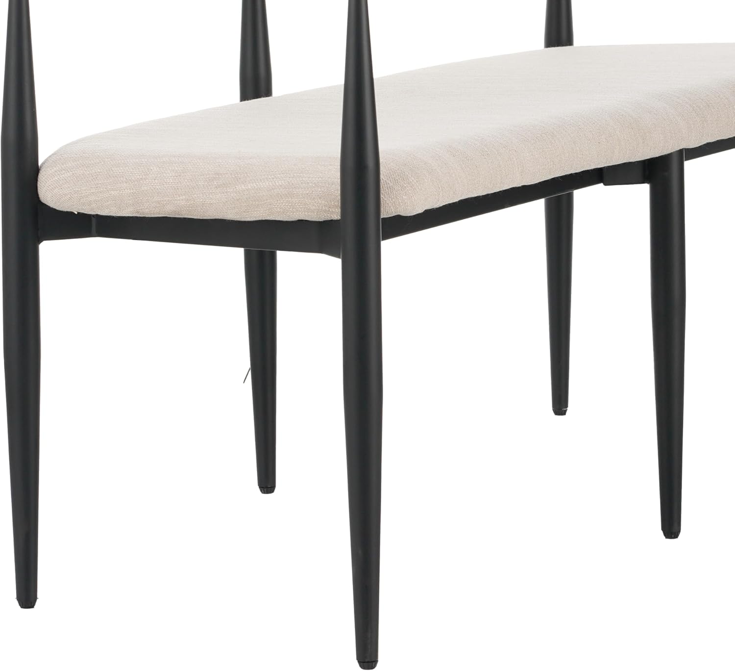 Christopher Knight Home Names Modern Metal Loveseat, Living Room Fabric Upholstered Settee, Curved Open Backrest 2-Seater Sofa, Cozy Couch for Bedroom, Apartment, Home Office, Black+ Gold + Beige