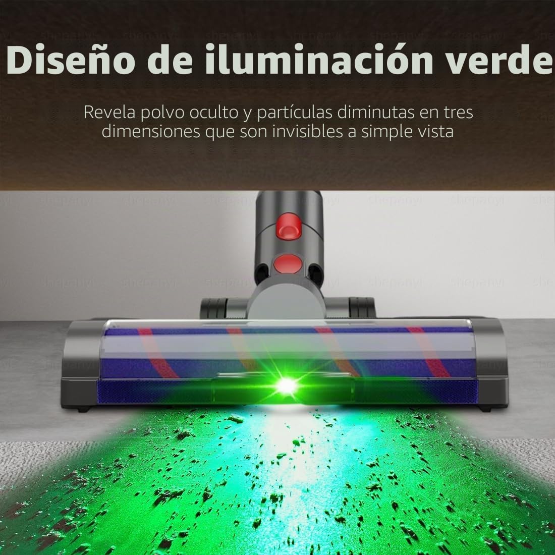 Cabezal de Cepillo de Rodillo Suave LED de Repuesto Compatible con Dyson V7,V8,V10,V11,V15 Aspiradora – Cabezal Solo para Suelos Duros,No Adecuado para Ningún Tipo de Alfombra.