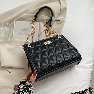 Borsa a Tracolla da Donna alla Moda Borse da Shopping Classiche da Donna per Le Donne Borsa a Tracolla con Secchiello in Pelle Trapuntata a Catena Dorata