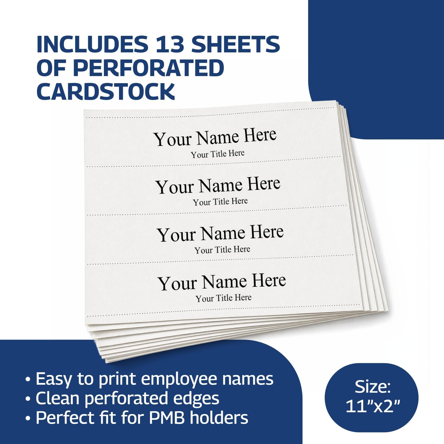 – 11 x 2 Acrylic Name Plate Holder 2" Deep – Single-Sided Cubicle Wall Mount Display – Desk Name Plate Holder for Office Partitions (20 pack)