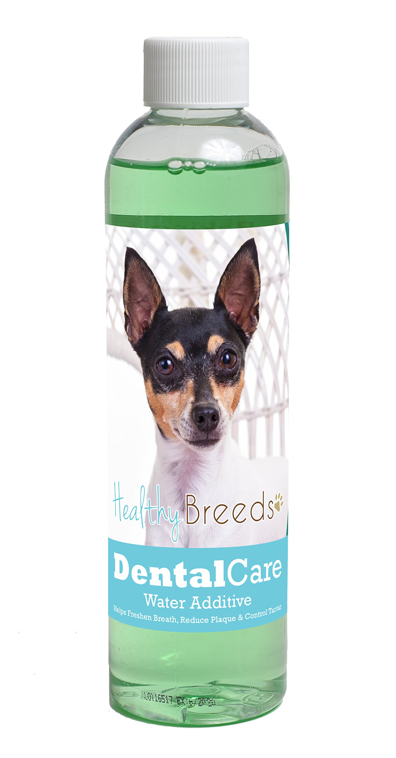 Healthy Breeds Dog Dental Care Water Additive for Toy Fox Terrier - Helps Freshen Breath, Reduce Plaque &amp; Control Tartar - Mint Flavor - 8 oz