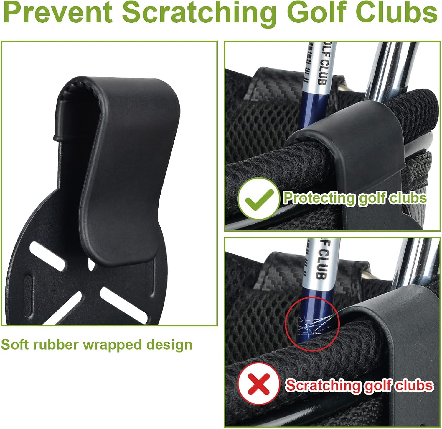 iGuerburn Metal Landing Pads for Golf Bags with Soft Rubber image 3