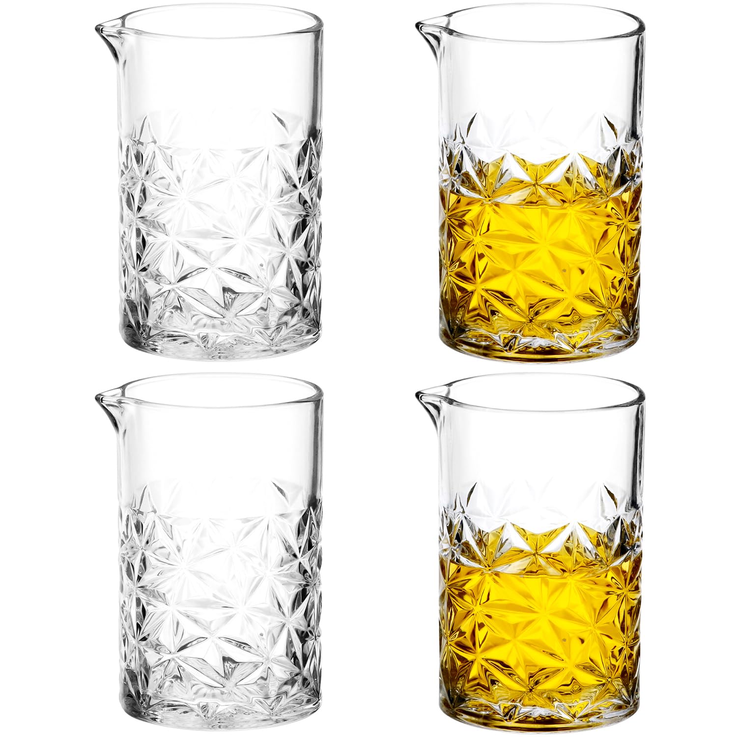 Paquete de 4 vasos de mezcla de cóctel, vasos de mezcla de 24 onzas, vasos de mezcla de cóctel de cristal
