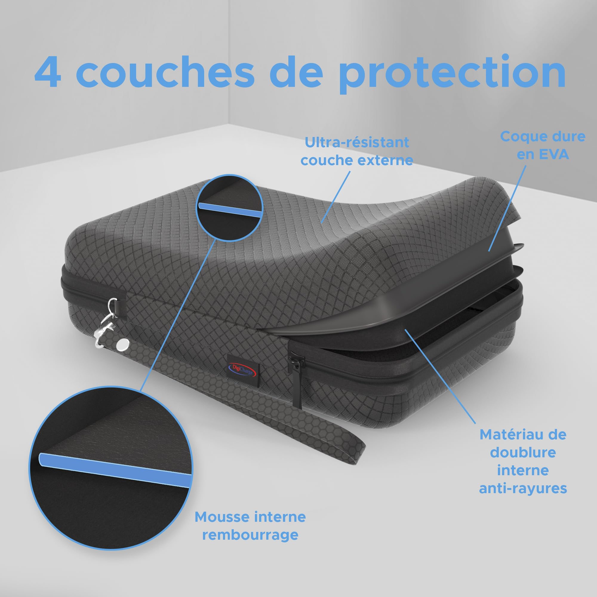 Digicharge Noir Étui de Transport pour Tomtom Go Classic 6'' Go Discover 6'' Premium Go Camper Tour Go Basic Essential 6 Pouces Go 6200 620 6250 61 Go Professional 6100 610 Go Camper GPS