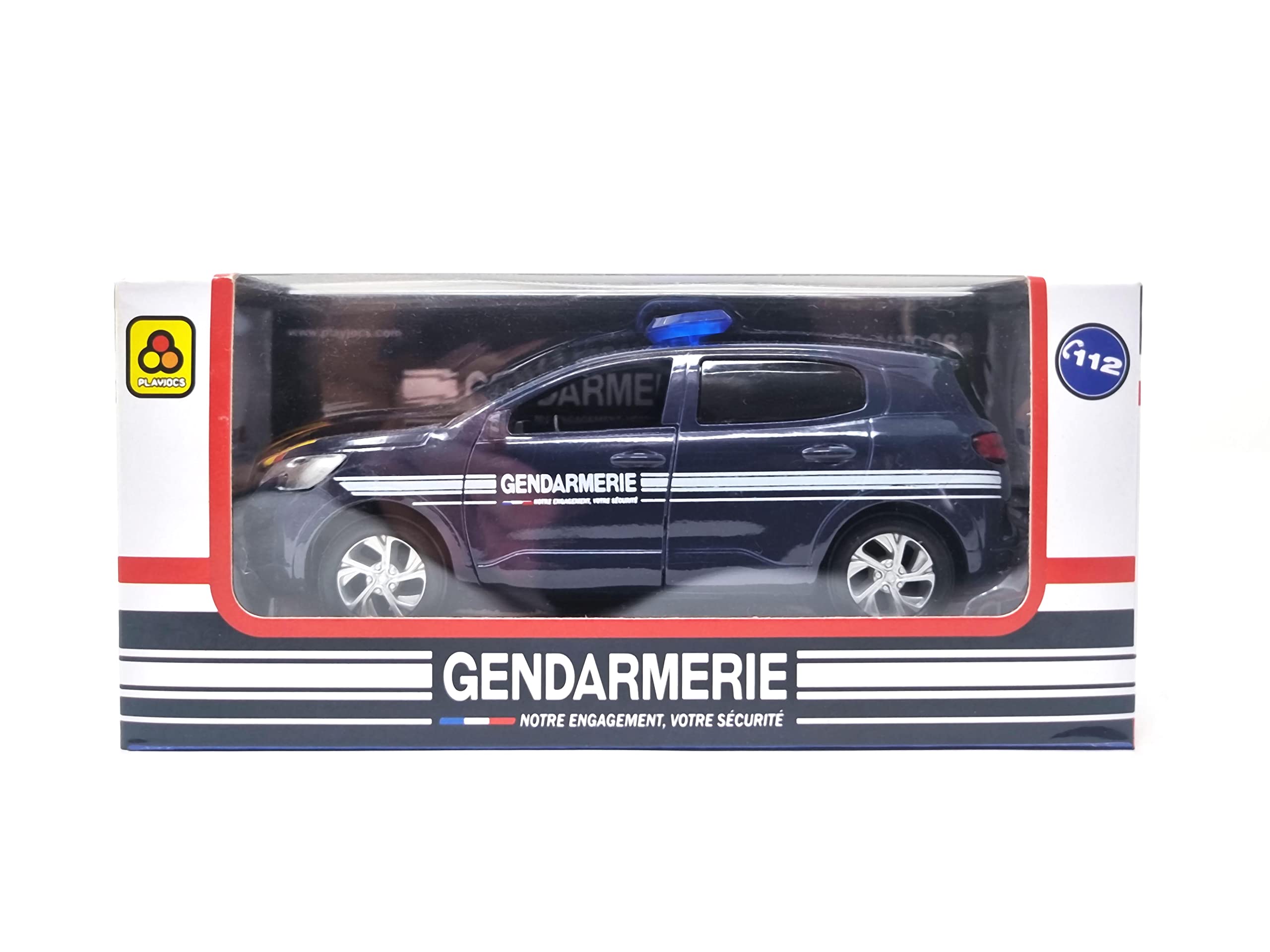 PLAYJOCS GT-8118 Coche GENDARMERIE Coche metálico Juguete para niños y coleccionistas. (Paquete de 6)