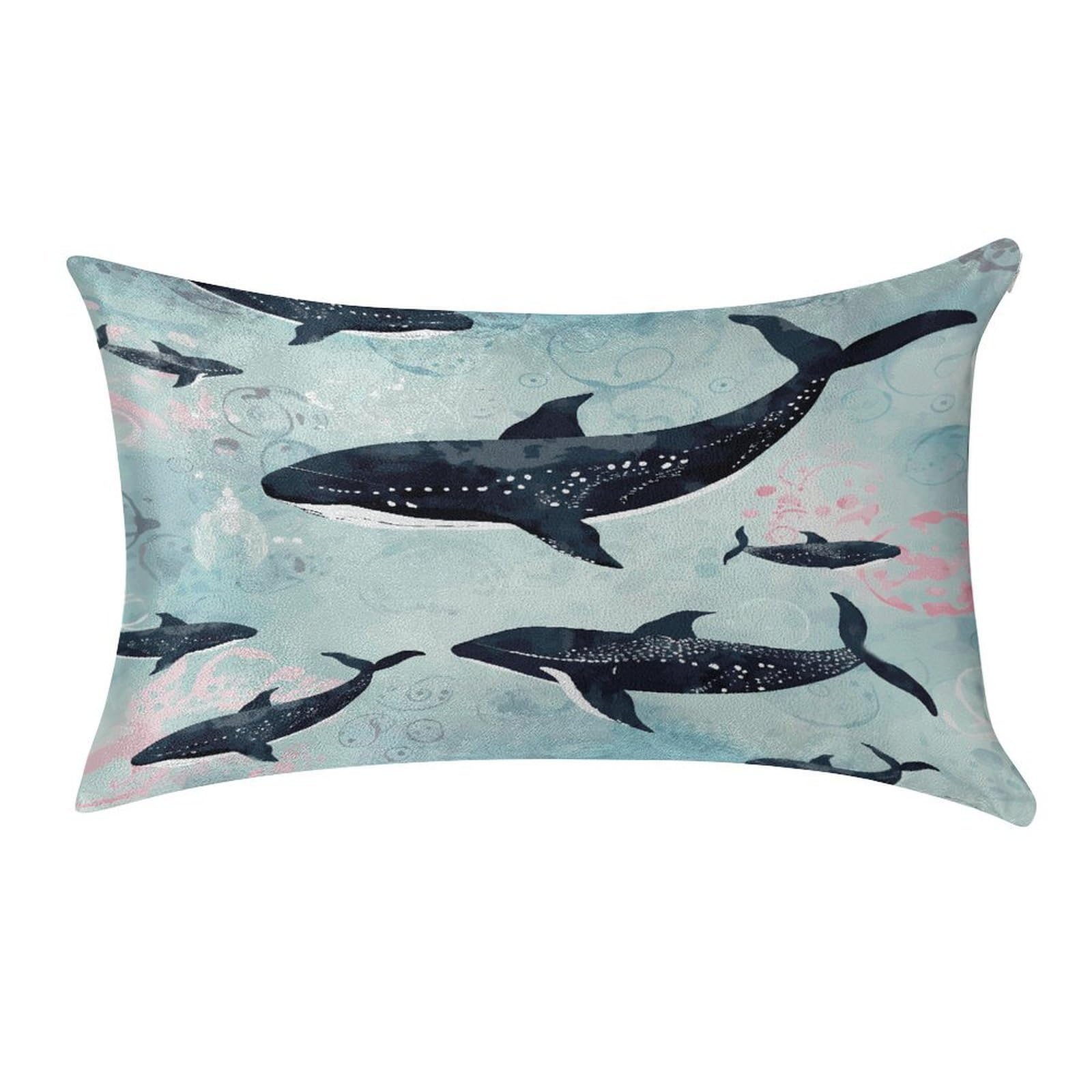 MUSM Whale Pillow Case 12"X20" Luxury Velvet Throw Pillow Cover Fade Resistant Cozy Soft Pillowcases Pillow Protector Pillow Shams Lumbar Pillow Shells for Home&Gifts