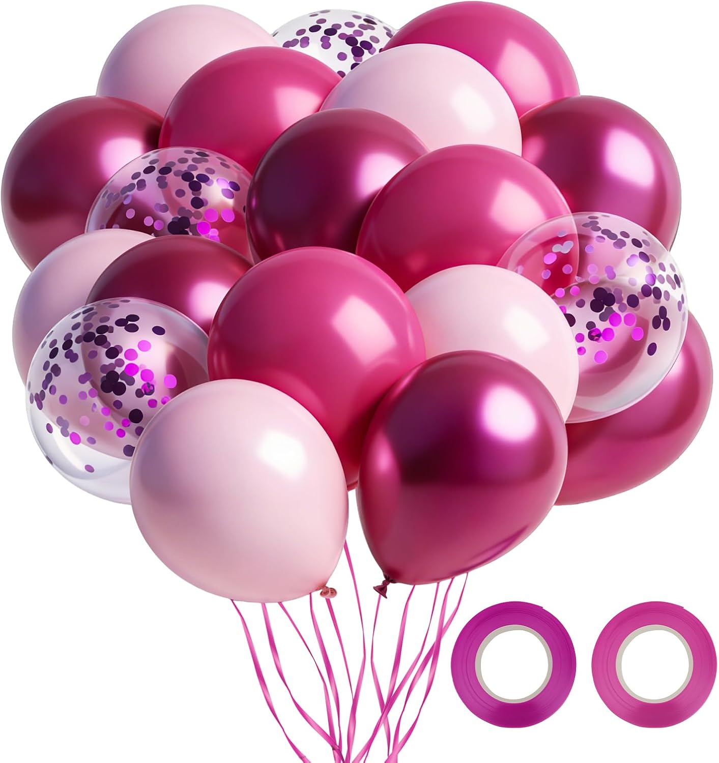 80pcs Pink Balloons, 12 inch Birthday Balloons, Party Balloons, Birthday Decorations, Helium Balloons for Bridal Shower Wedding Party Decorations