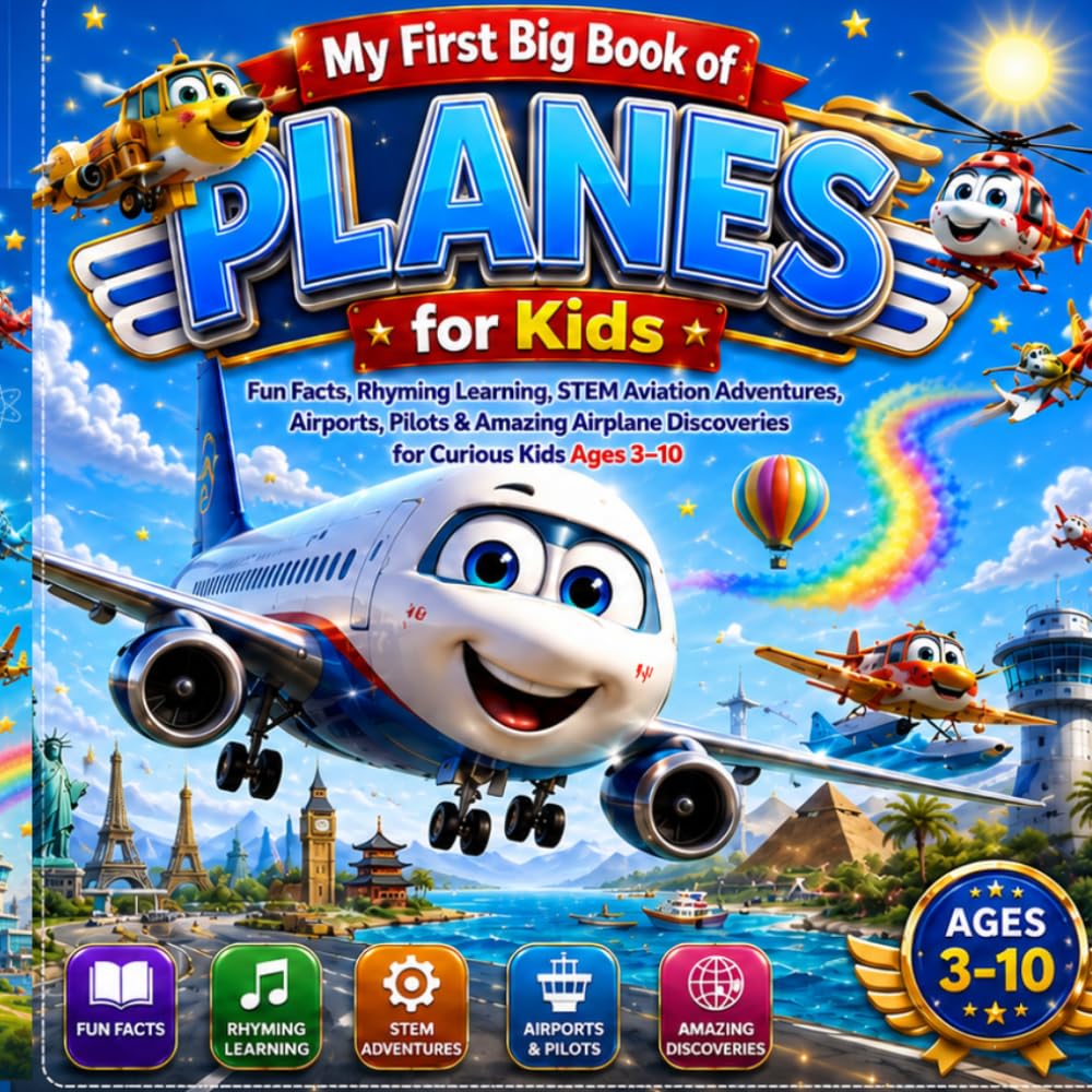 My First Big Book of PLANES for Kids | Fun Facts, Rhyming Learning, STEM Aviation Adventures & Amazing Airplane Discoveries for Curious Kids Ages 3–10: Planes, Airports, Pilots, Amazing Sky Adventures