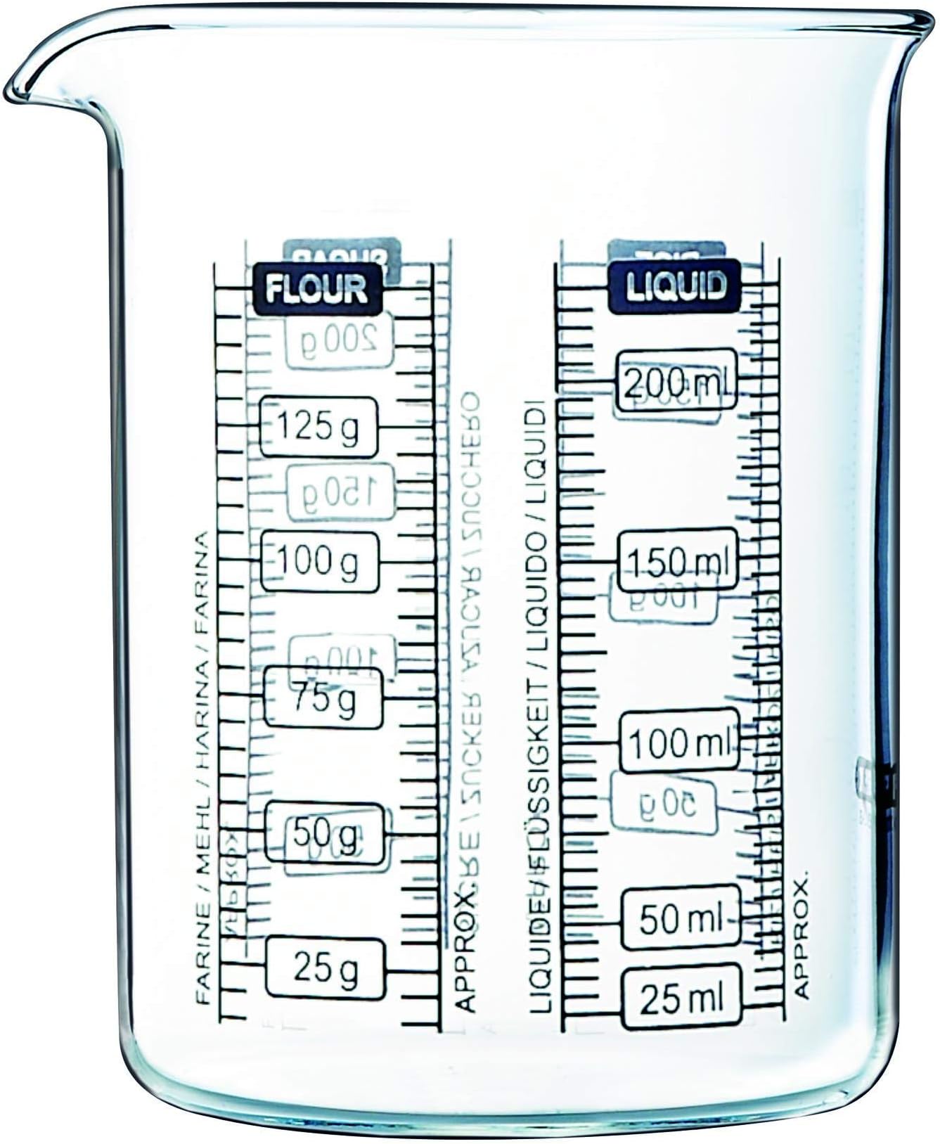 Pyrex 250 ml Kitchen Lab Measure and Mix Beaker, Multicolour