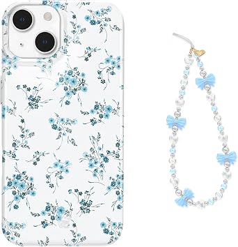 VELVET CAVIAR Phone Charm + iPhone 14 Case Bundle - French Blue Floral