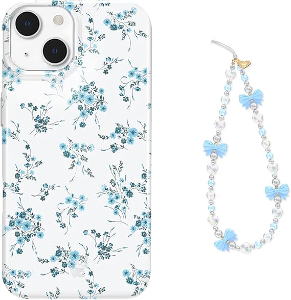 VELVET CAVIAR Phone Charm + iPhone 14 Case (Bundle - French Blue Floral)