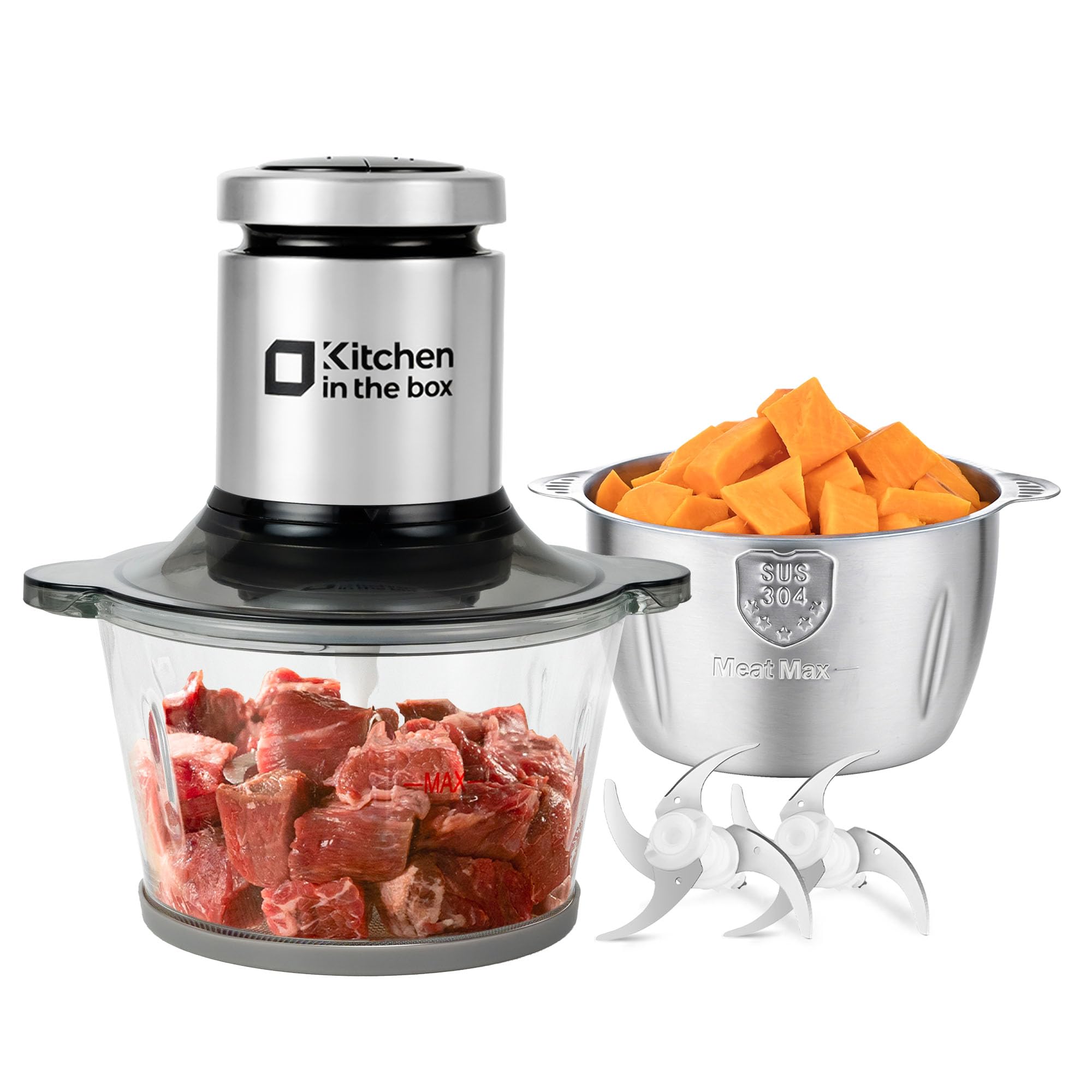 Amazon.co.jp: Kitchen in the box フードプロセッサー2L大容量 2種類