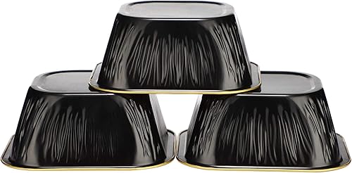 Miniatura 10 de EUSOAR Tazas de papel de aluminio para hornear con tapas, 50 moldes desechables de 8 onzas con tapas, tazas para magdalenas para hornear, moldes