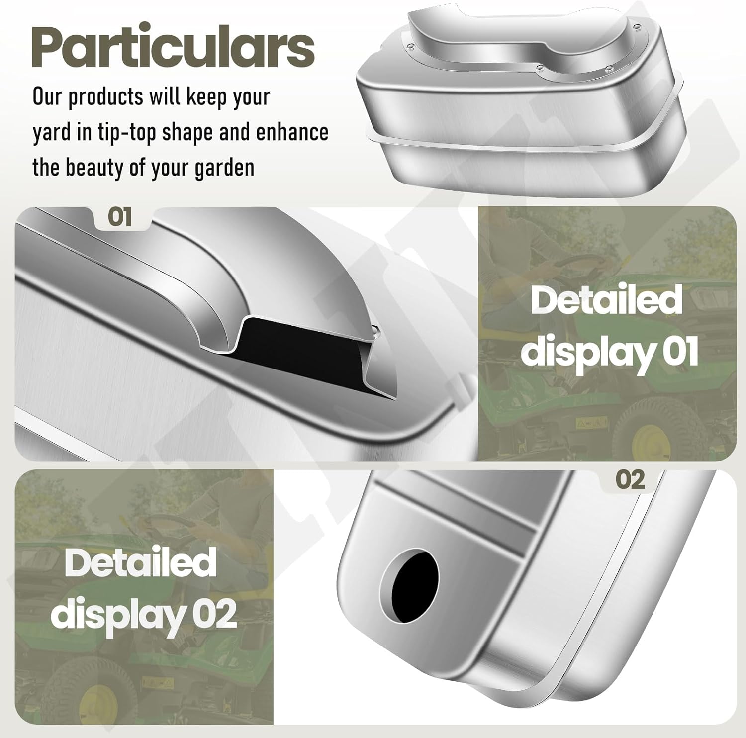 GY21132 Muffler for John D-eere D125 D150 LA150 LA140 L120 LA120 L130 LA130 X140 Tractors, Suitable for Most Outdoor Tools