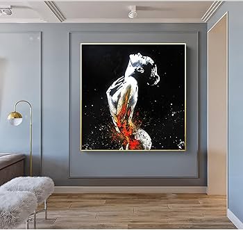 Amazon.co.jp: ウォールアートポスター抽象少女ボディアートキャンバス Amazon.co.jp: ウォールアートポスター抽象少女ボディアートキャンバス