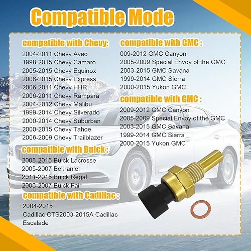 Miniatura 6 de Sensor de temperatura del refrigerante del motor, sensor de temperatura del agua, accesorios de automóvil, sensor de temperatura automotriz