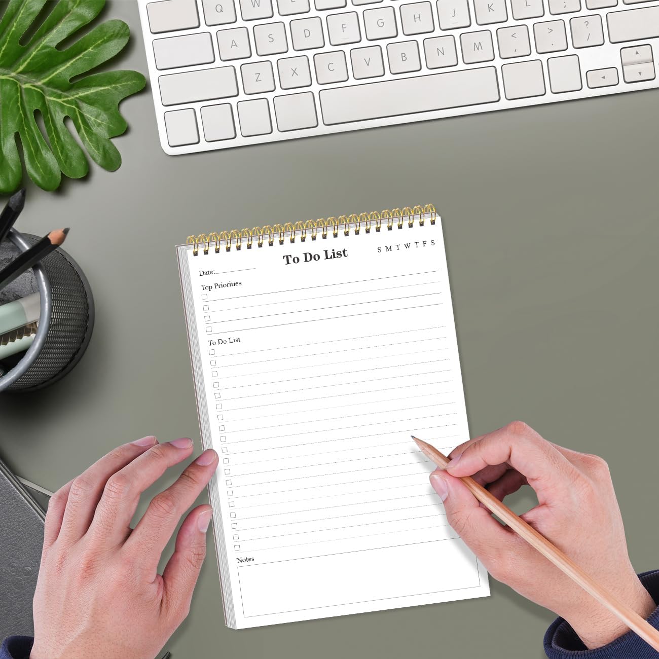  (5-Pack) To Do List Notepad - A5 Undated Daily Planner, 250 Sheets/500 Pages To Do List Notebook for Work, Spiral Waterproof Notepad for Office Supplies, School Planner, 5.8" x 8.3" thumbnail