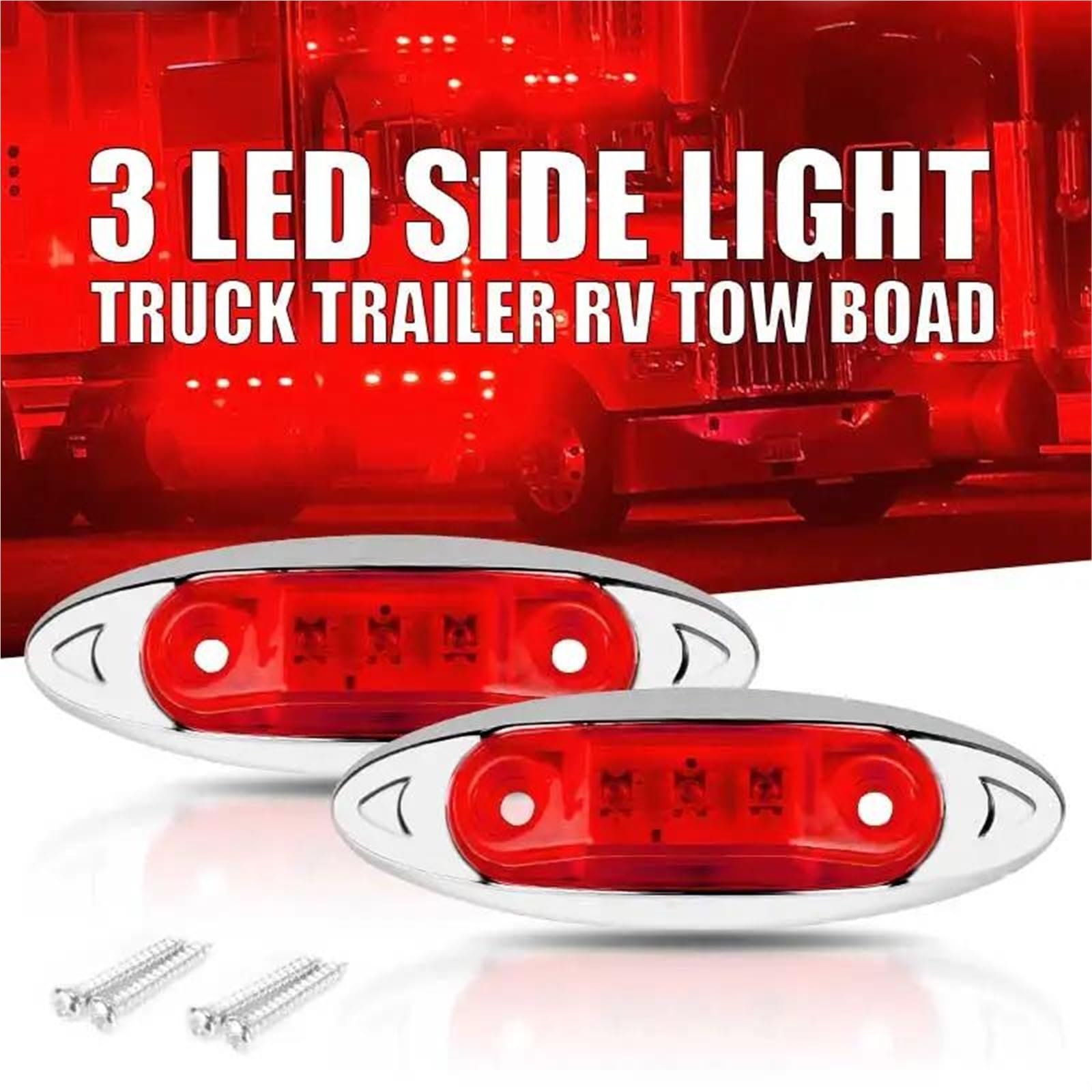 Freccia Auto LED Luce Posizione Laterale Luce Ingombro Fanale Posteriore Lampada Avvertimento Per Camion Rimorchio Autobus Barca Indicatore Laterale(10pcs Red)