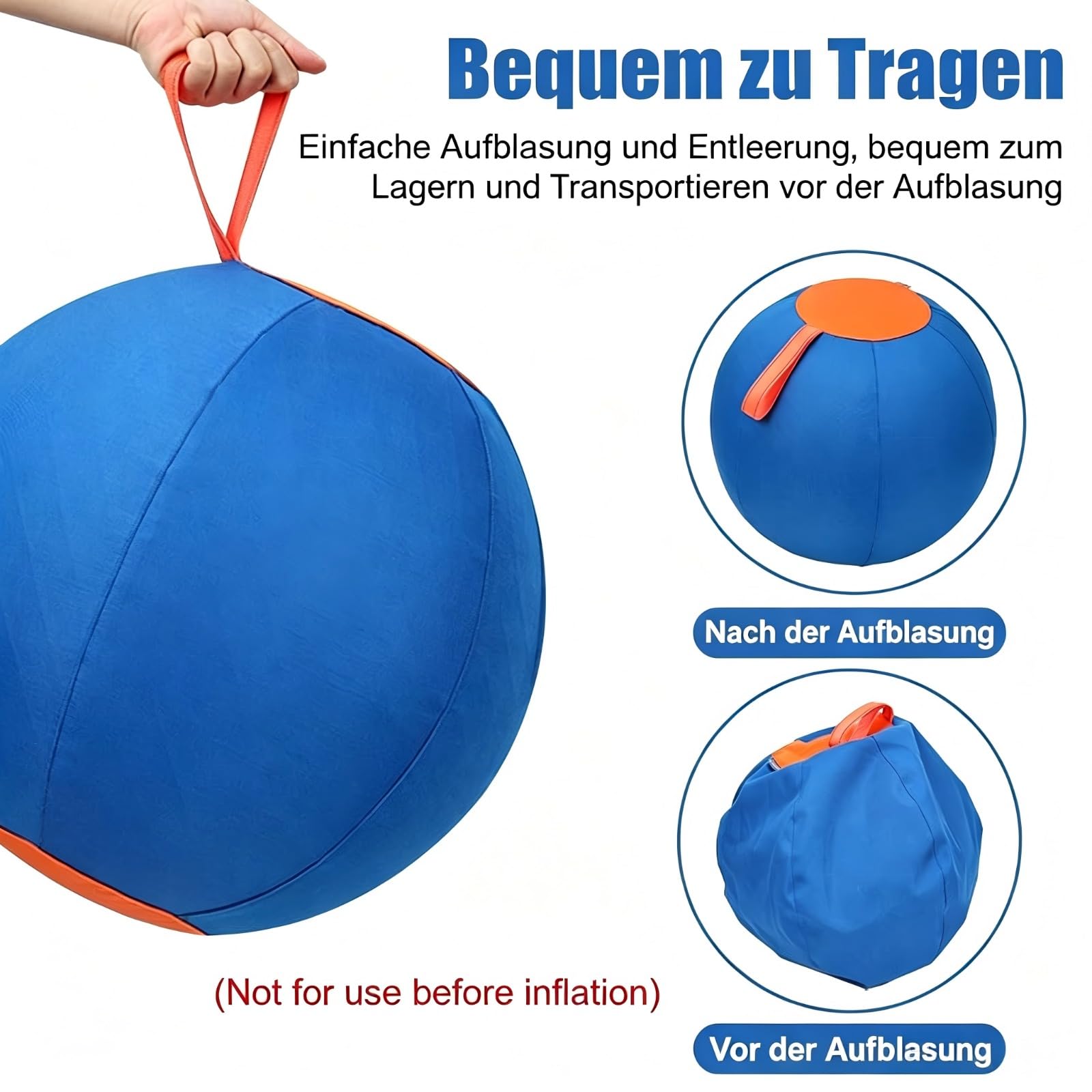 LentivaNorden Original Treibball, Treibball Für Hunde, Interaktives Hundeball für Innen und Außenbereich (Blau,L:65CM)