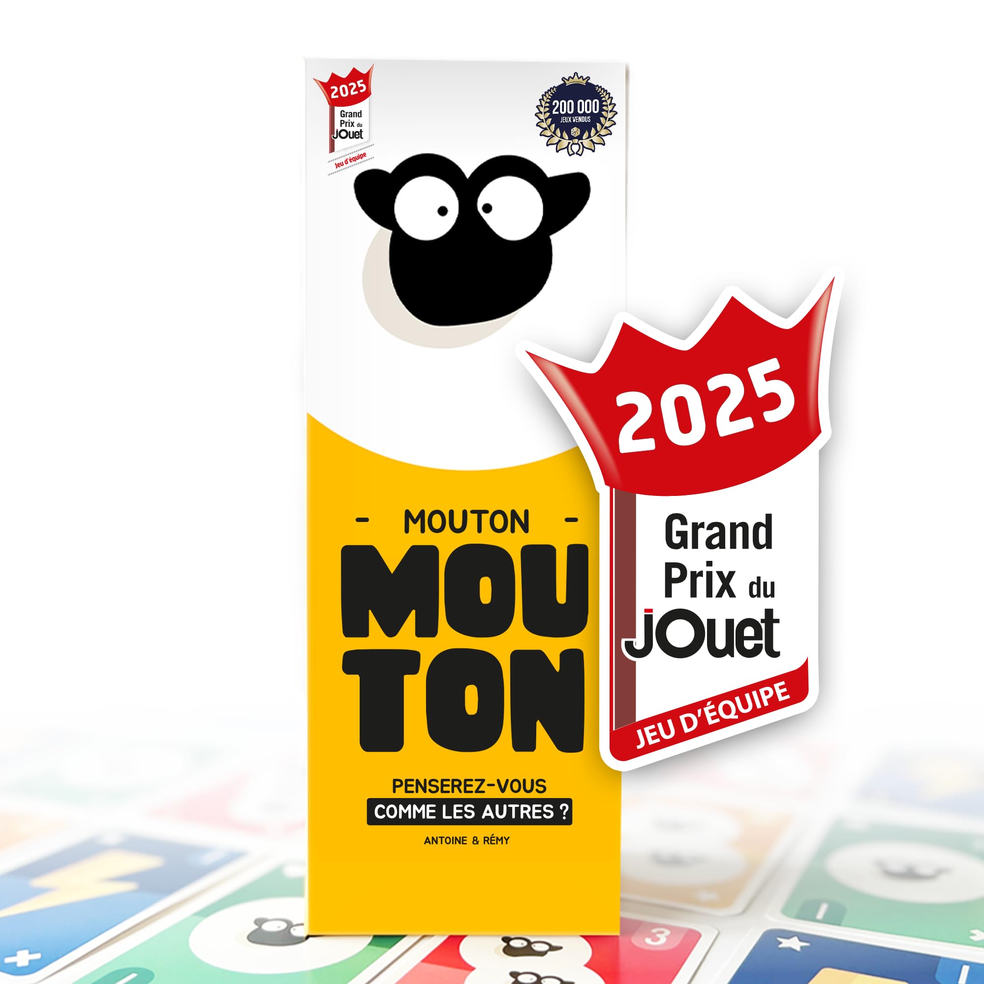 ATM Gaming Mouton Mouton - Jeu de Société Famille et Amis - Complétez Les Mêmes Réponses Que Vos Coéquipiers ! - Jeu d'Ambiance Drôle et Rapide - 3 à 9 Joueurs - Dès 12 Ans